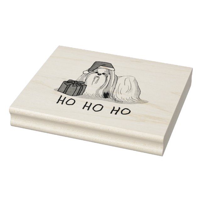 Jultomten Hat Shih Tzu (vit) Hund Cute Stämpel (Stämpel)