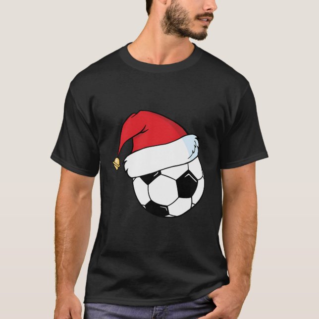 Jultomten Hat Soccer Ball-jul T Shirt (Framsida)