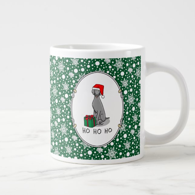 Jultomten Hat Weimaraner Hund (grått 1) Cute Jumbo Mugg (Höger)