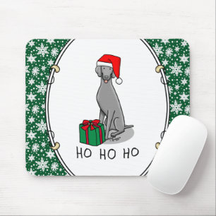 Jultomten Hat Weimaraner Hund (grått 1) Cute Musmatta