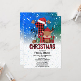 Jultomten Hat White Snö Baby Reindeer Inbjudningar