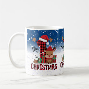 Jultomten Hat White Snö Baby Reindeer Kaffemugg