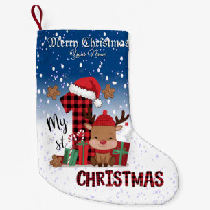 Jultomten Hat White Snö Baby Reindeer Liten Julstrumpa