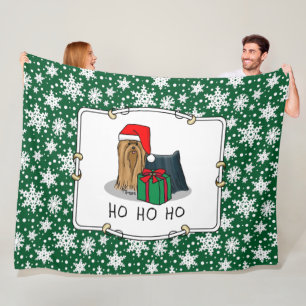 Jultomten Hat Yorkshire Terrier Yorkie Cute Fleecefilt