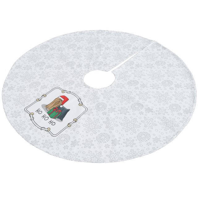 Jultomten Hat Yorkshire Terrier Yorkie Cute Julgransmatta Fleece (Vinklad)