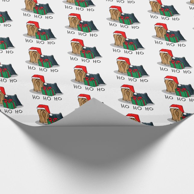 Jultomten Hat Yorkshire Terrier Yorkie Cute Presentpapper (Hörn)