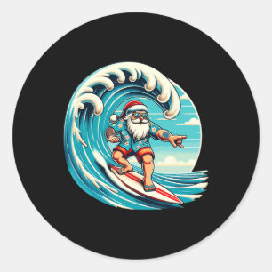 Jultomten Hawaiian Surfing jul Aloha Tropi Runt Klistermärke