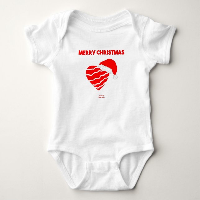 jultomten Heart Baby Jersey Bodydräkt T Shirt (Framsida)