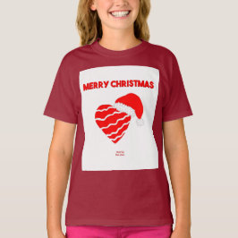 Jultomten Heart Girls Maroon Basic T Shirt