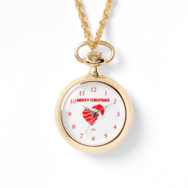 Jultomten Heart Guld Necklace Watch Armbandsur