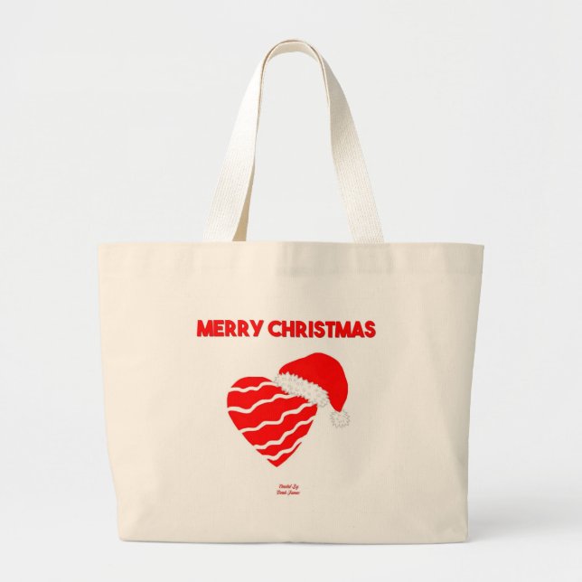 Jultomten Heart Jumbo Tote Tygkasse (Framsidan)