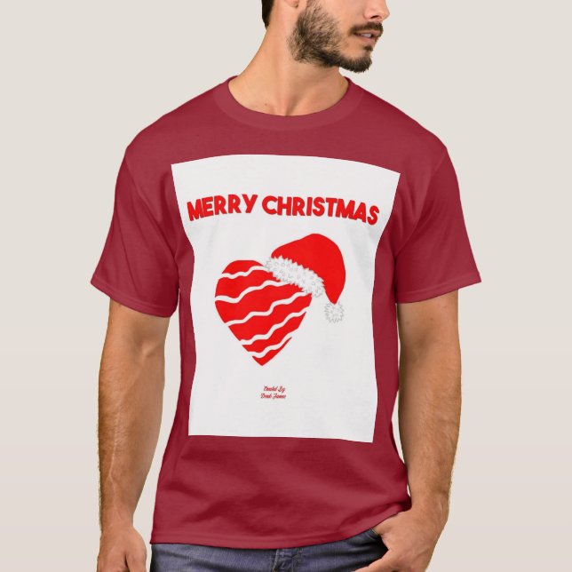 Jultomten Heart Manar Maroon Basic T Shirt (Framsida)