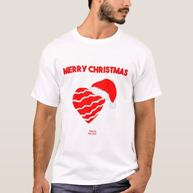 Jultomten Heart Manar White Basic T Shirt (Framsida)