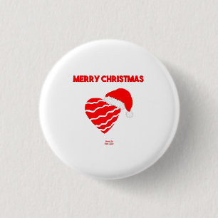 Jultomten Heart Round Button Knapp