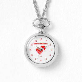 Jultomten Heart Silver Necklace Watch Armbandsur