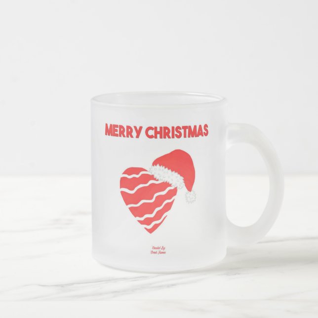 Jultomten Heart Small Frostat Glass Mugg (Höger)