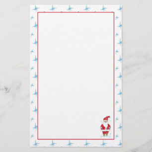 Jultomten Helgdag Blue Snöflingor Brevpapper
