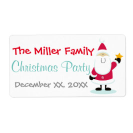 Jultomten Helgdag-etiketter för Vattenflaska Fraktsedel