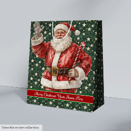 Jultomten Helgdag Gift Bag, monogrammad Vintage