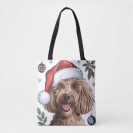 jultomten Helgdag Santa Hund Pudel Tote Bag Tygkasse