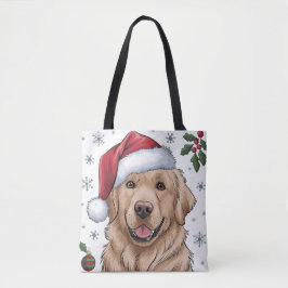 jultomten Helgdag Santa Hund Retriever Tote Bag Tygkasse