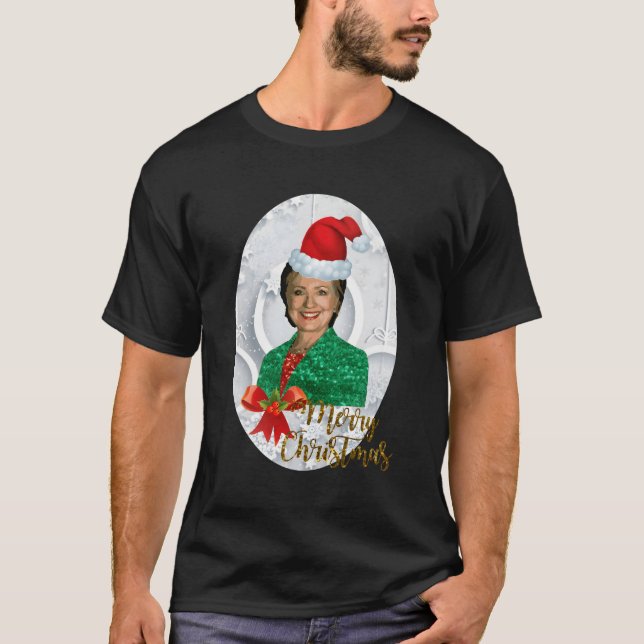 Jultomten Hillary Clinton Ugly Funny Julafton för  T Shirt (Framsida)