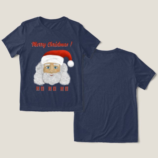 Jultomten HO HO HO God jul T Shirt (Design fram och bak)