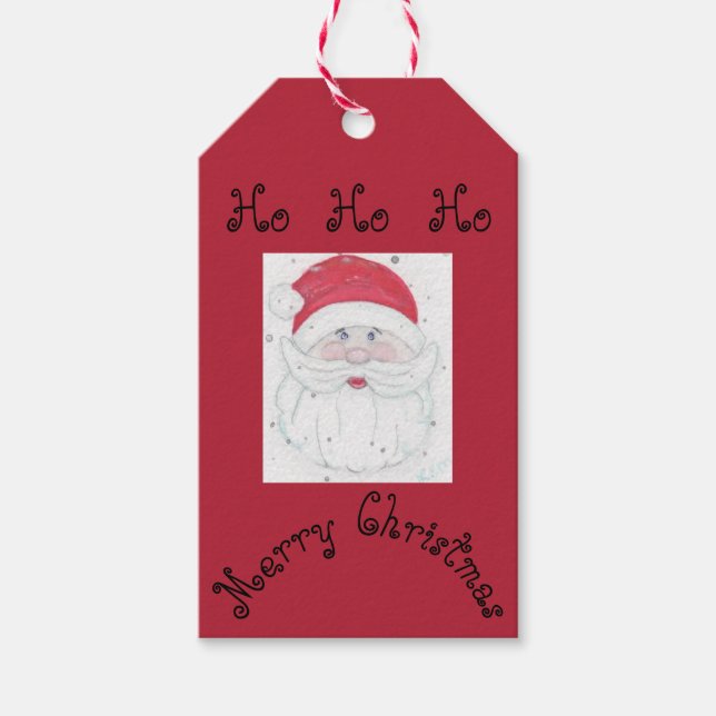 Jultomten "Ho Ho Ho Ho"-jul Presentetikett (Framsidan)