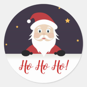 Jultomten Ho ho ho på tak christmas Runt Klistermärke