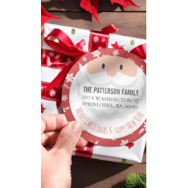 Jultomten Ho Ho jul Gott nytt år Adress Runt Klistermärke