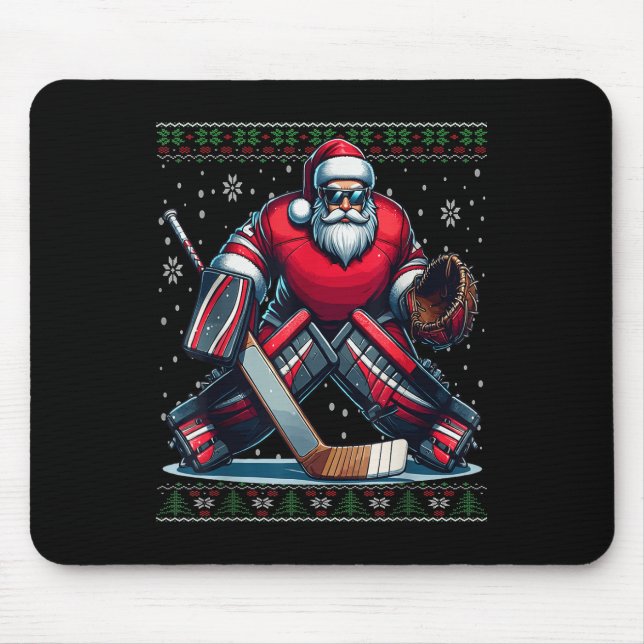 Jultomten Hockey Goalie Ugly jul Sweat Musmatta (Framsidan)