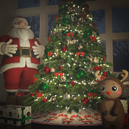 Jultomten HoHoHo Julgransmatta Borstad Polyester