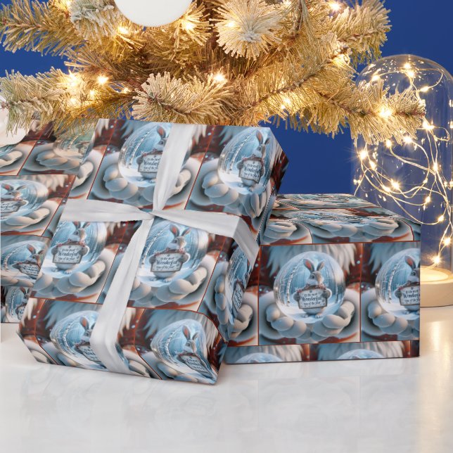 Jultomten Holding a Snö Globe Presentpapper (Helgdagar)