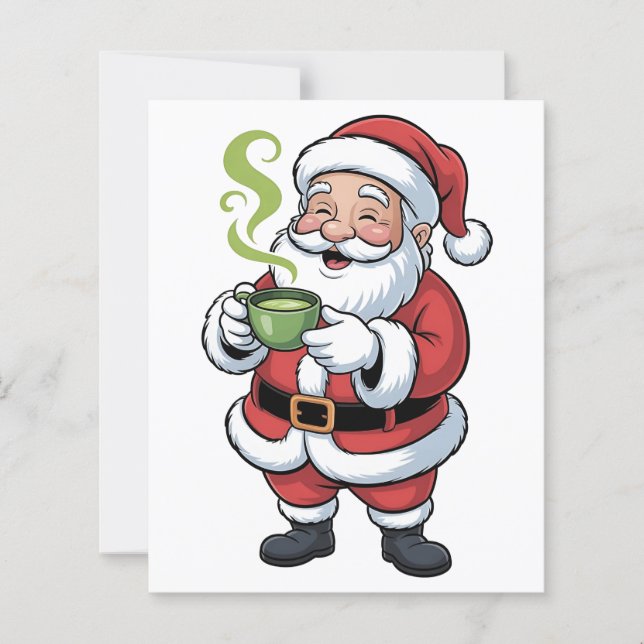 Jultomten Holding Matcha Drink jul (Framsida)