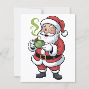 Jultomten Holding Matcha Drink jul
