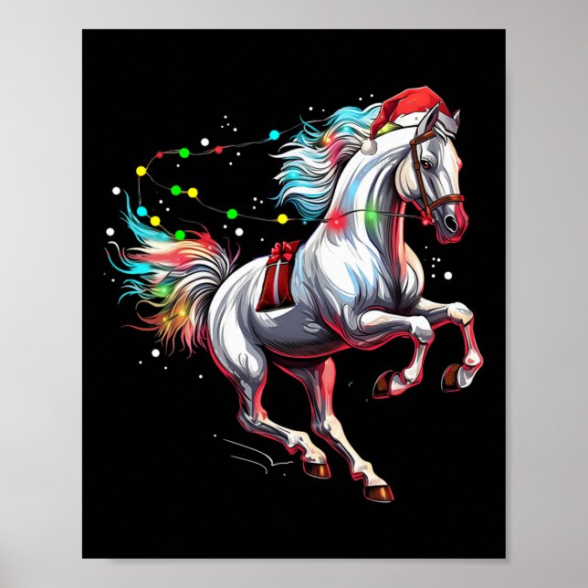 Jultomten Horse Jul Art Horse Riding Dress Poster (Framsidan)