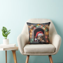 Jultomten Hound Hund i Doghouse