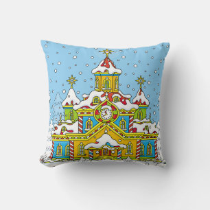 Jultomten housesanta,claus,house,vinter,frost,gr kudde