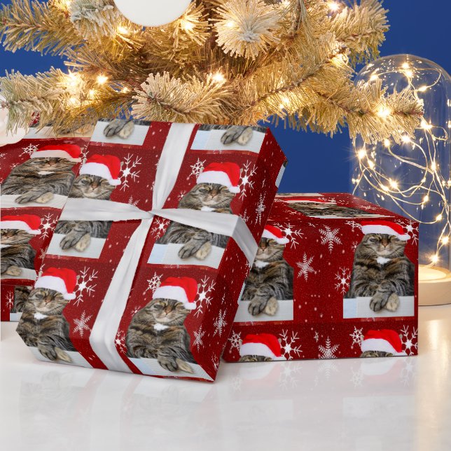 Jultomten Humbug Photo Red Snowflake Presentpapper (Helgdagar)