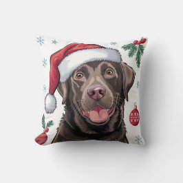 Jultomten Hund Chocolate Lab Dekorativ kudde
