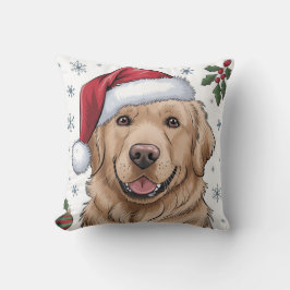 Jultomten Hund Golden Retriever Dekorativ kudde