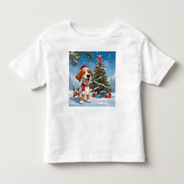 Jultomten Hund T Shirt (Framsida)