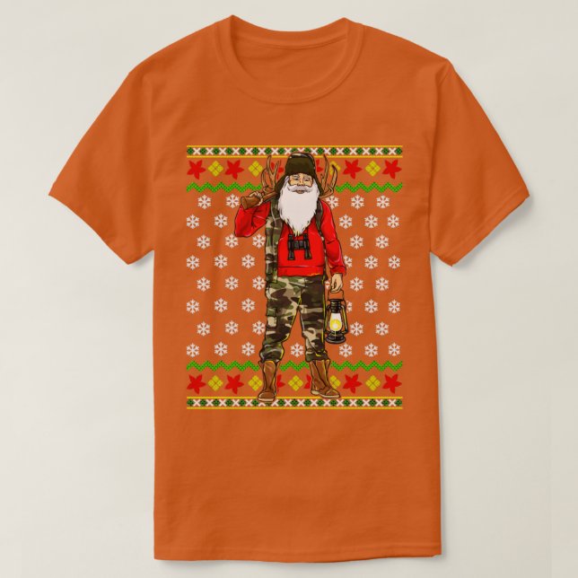 Jultomten Hunter Ugly julsötare T Shirt (Design framsida)