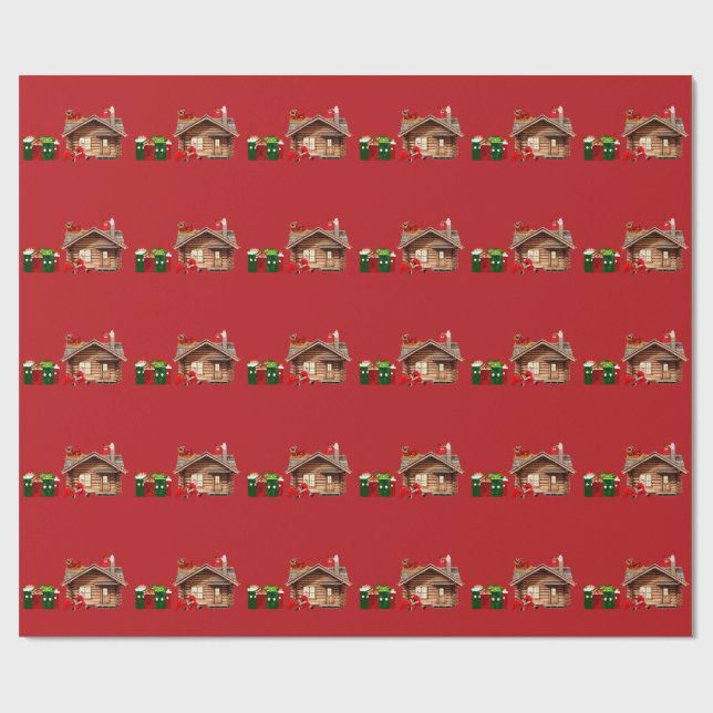 Jultomten Hustle Red Wrapping Papper Presentpapper (Platt)