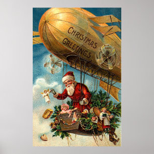 Jultomten i Airship Poster