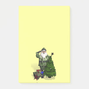 Jultomten i Camouflage Dress Post-it Block