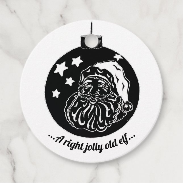 Jultomten i Chalkboard Gåvor Etiketter (Framsida)