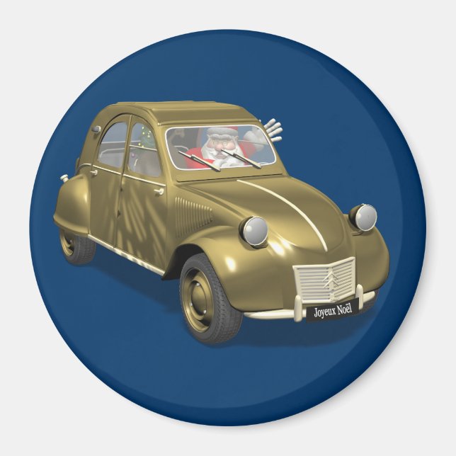 Jultomten i Citroen 2CV Magnet (Framsidan)