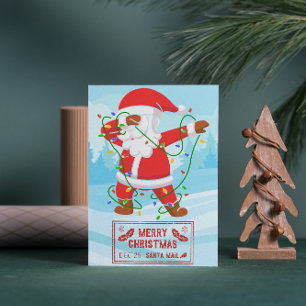 Jultomten i det besvärliga julvykortet helg vykort