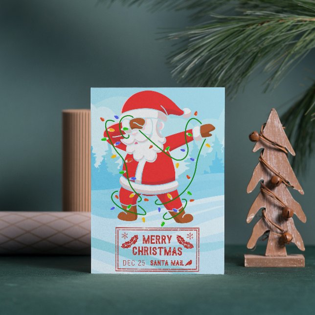 Jultomten i det besvärliga julvykortet helg vykort (Skapare uppladdad)